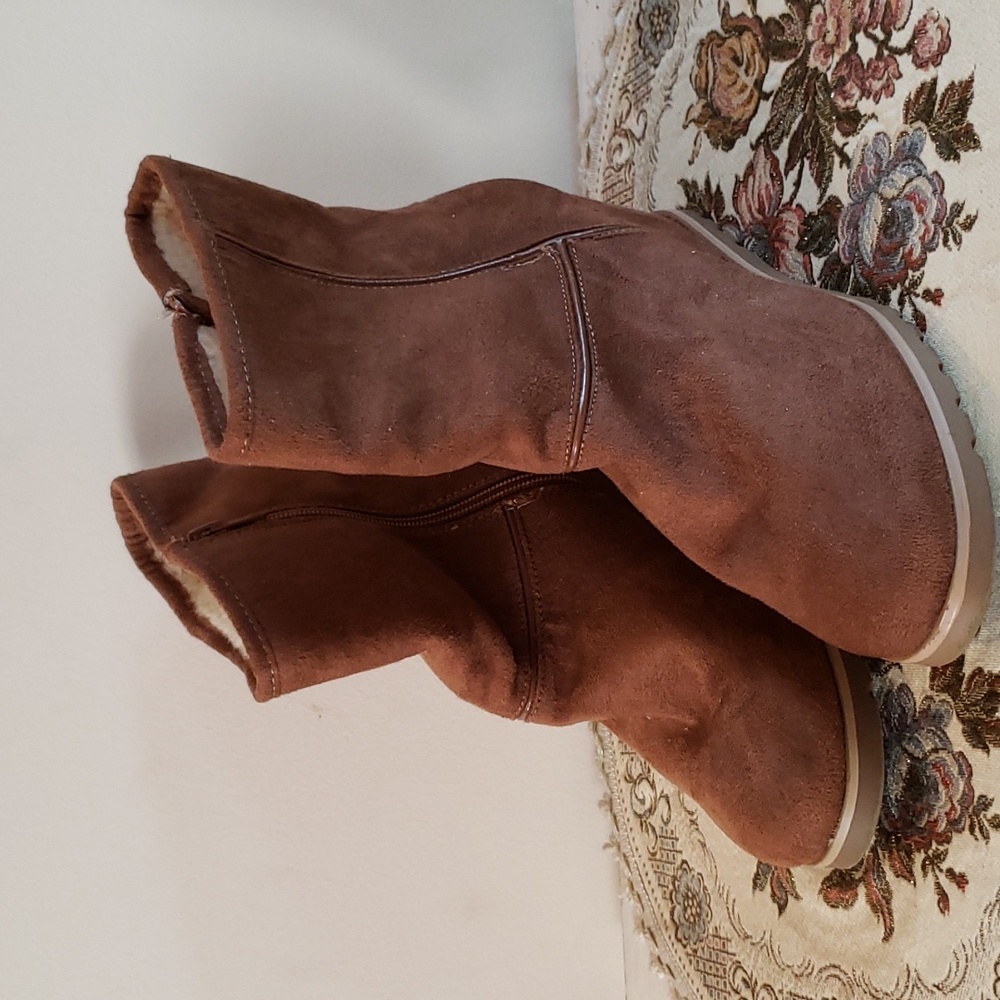 Suede look ankle boots